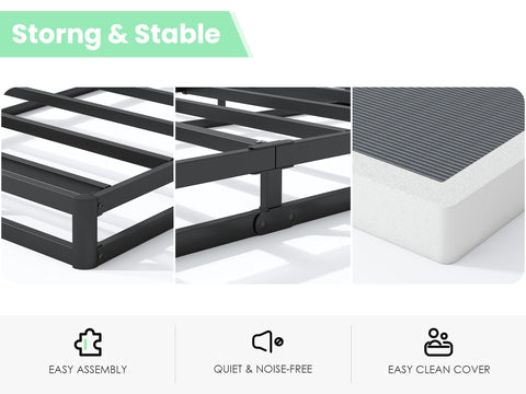 QEROMY queen mattress foundation with proper dimensions for fitment.