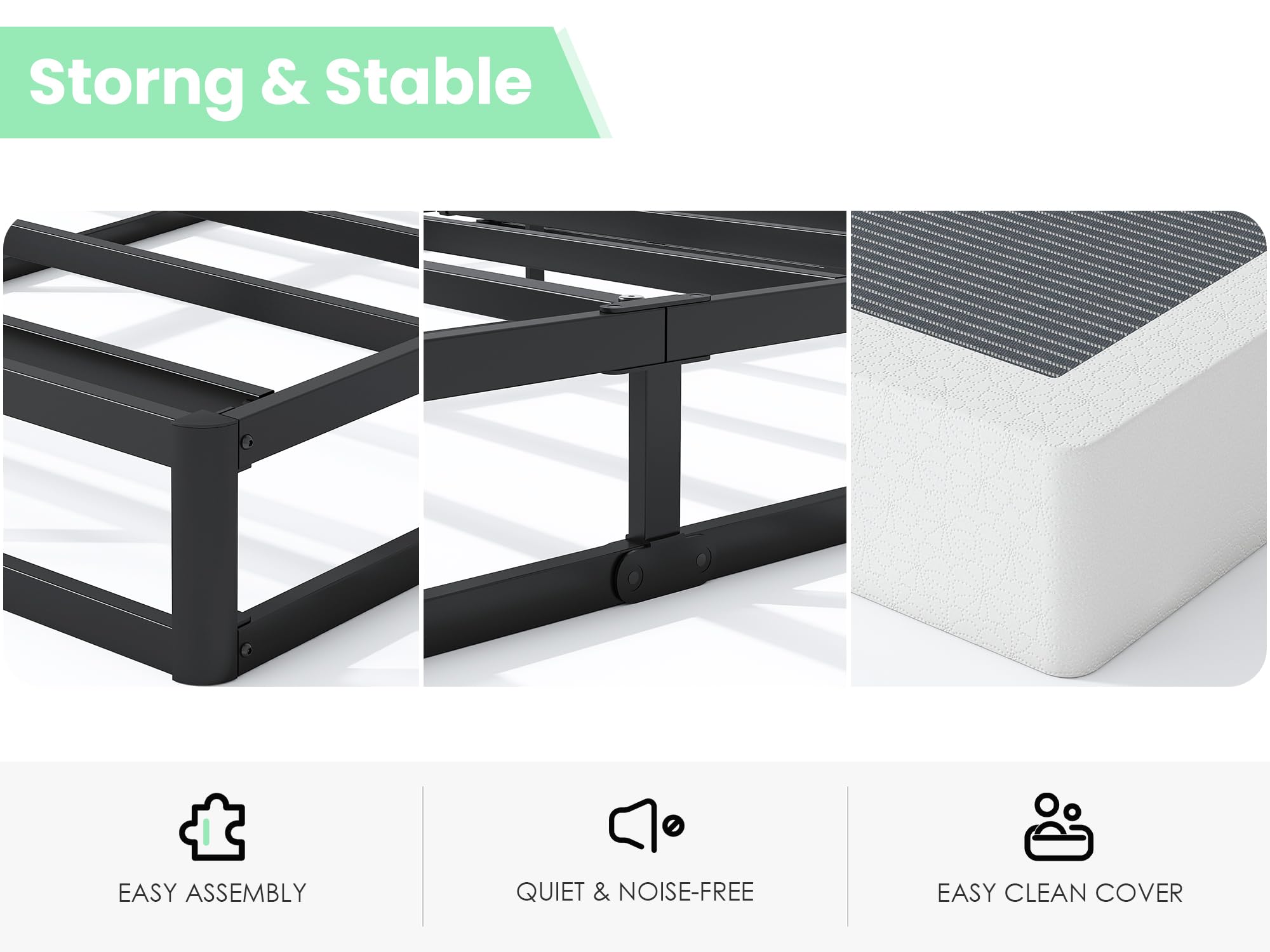 QEROMY queen-size dimensions ensure a precise fit for most mattresses.