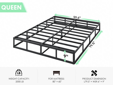 QEROMY reinforced steel frame provides superior stability for any mattress.