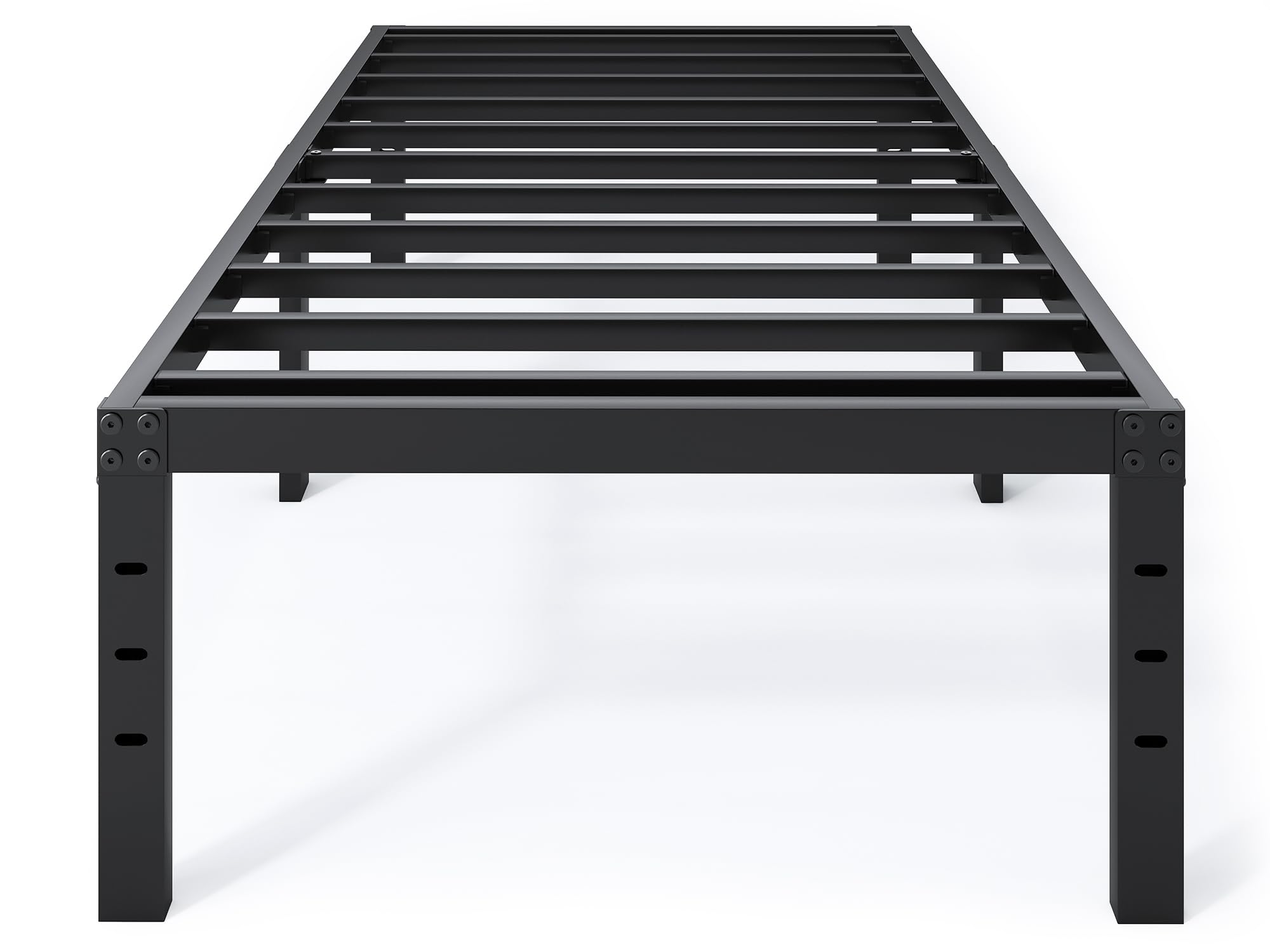 QEROMY Twin XL frame in a sleek black finish complements any room.