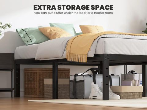 QEROMY under-bed clearance of 16 inches helps keep rooms tidy