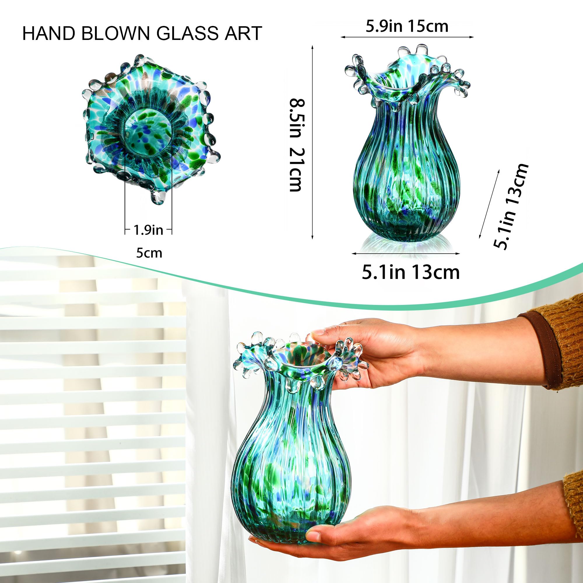 QFkris bubble vase with wavy edge close-up highlights modern artistry