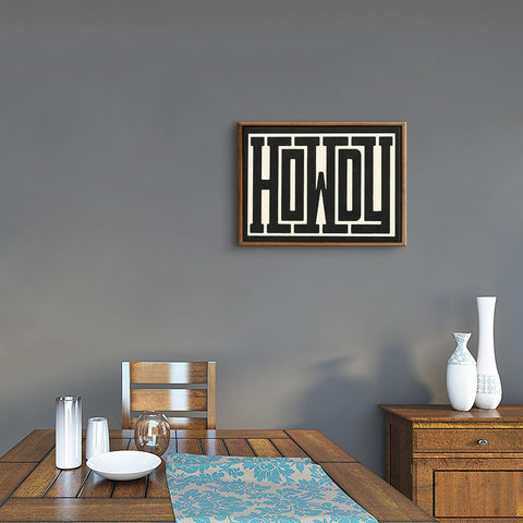QIYFFBN Howdy text wall print highlights minimalist western style in living spaces.
