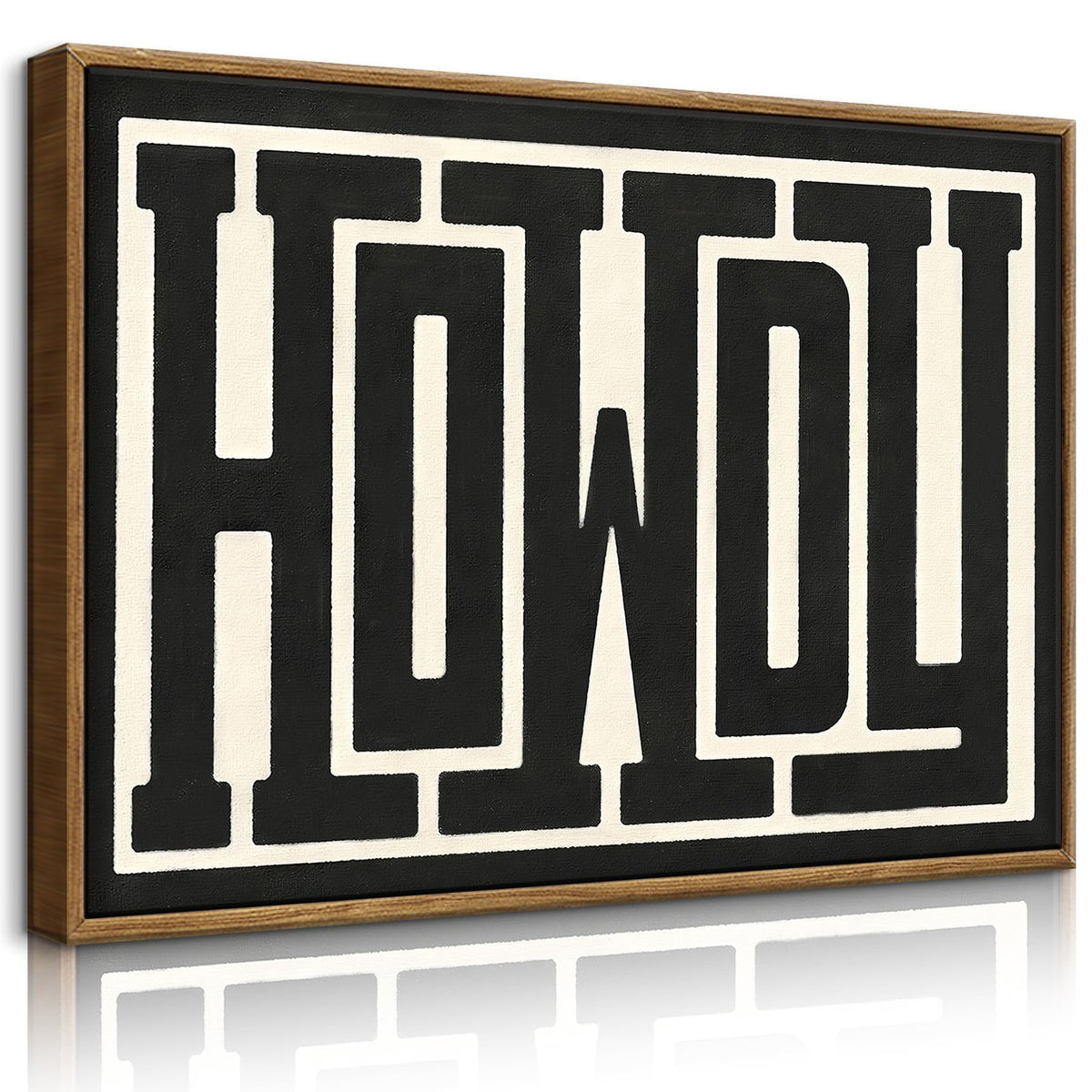QIYFFBN framed western wall art with Howdy text in black and white for rustic charm.