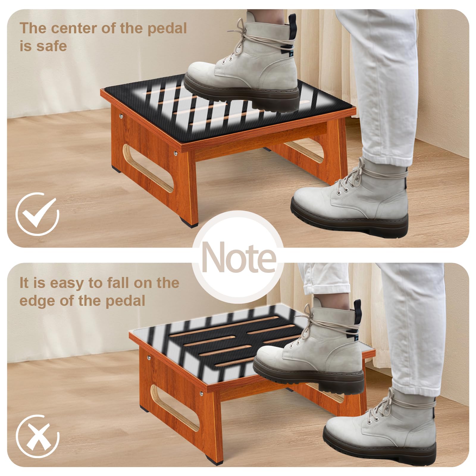 QIANBAIYI Step Stool's compact size stores easily in closets.