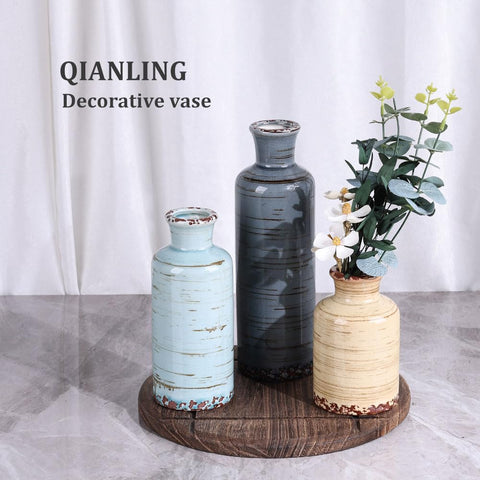 Qianling ceramic vase set 10-inch vase as a bold centerpiece