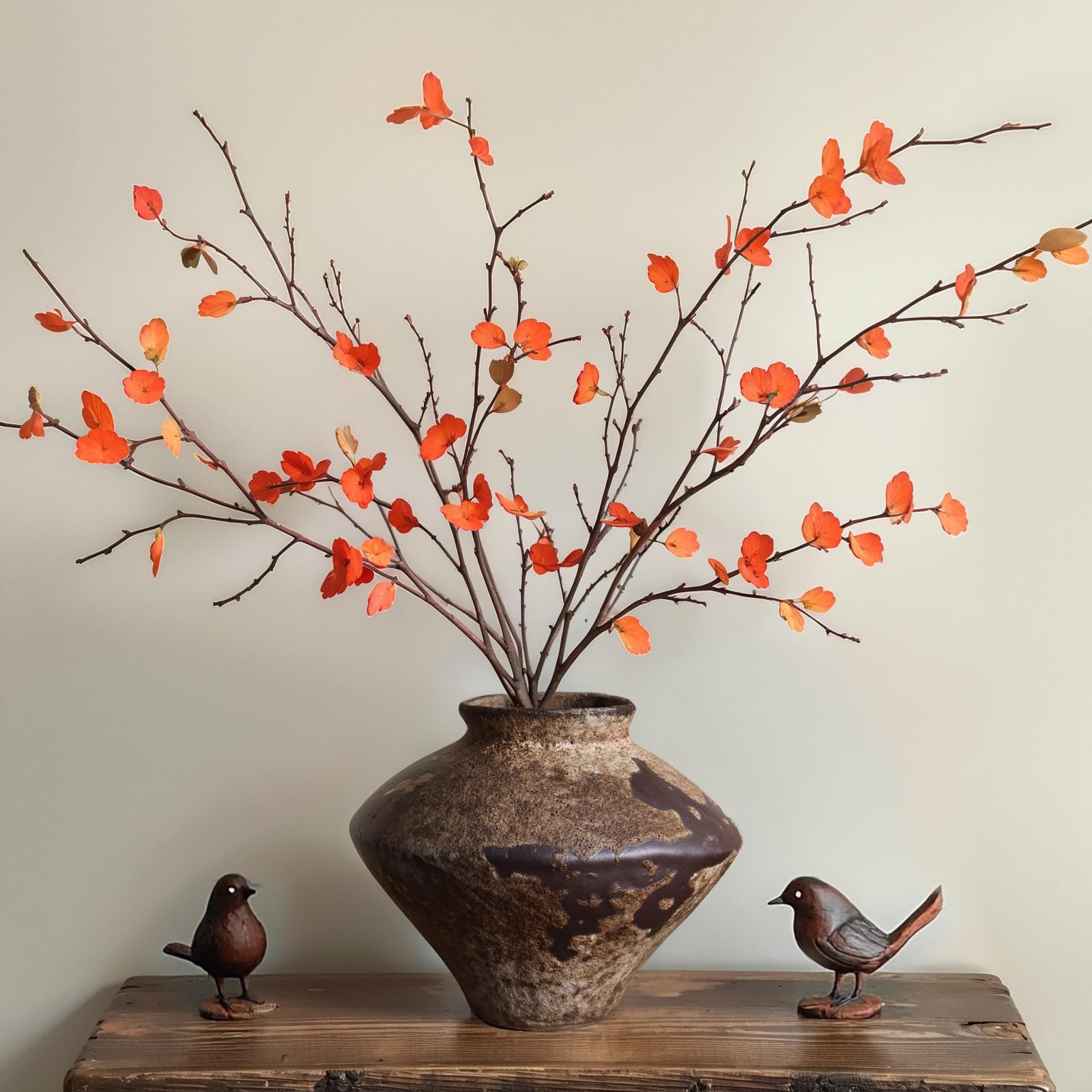 QIANLING Wabi Sabi Rusty Vase open top detail for floral arrangements.