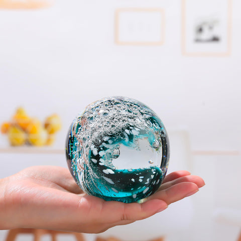 Qianwei ocean waves ball shines in sunlight for vibrant home decor.
