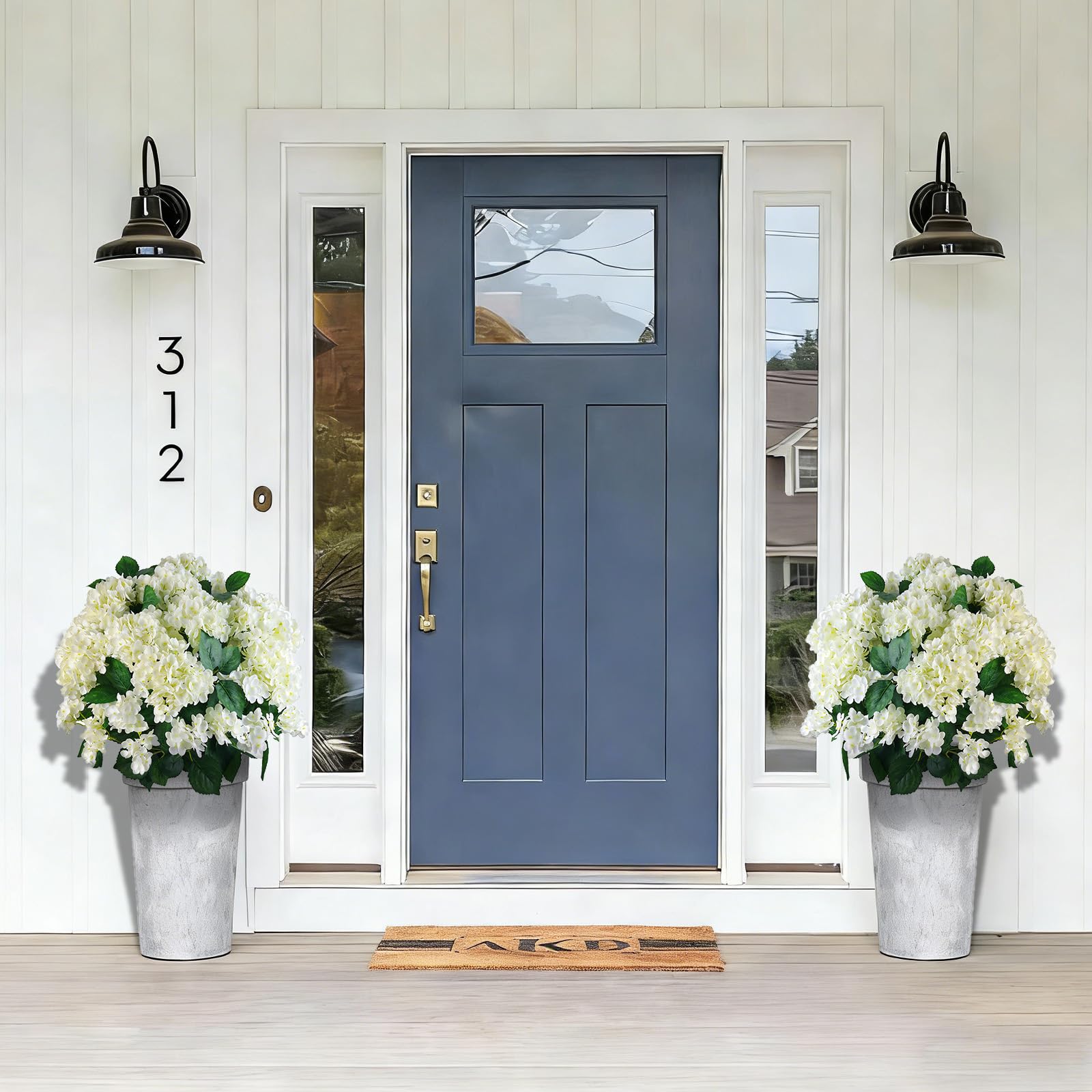 QIANYUN 20-inch full lush hydrangea set of two for fuller porch display