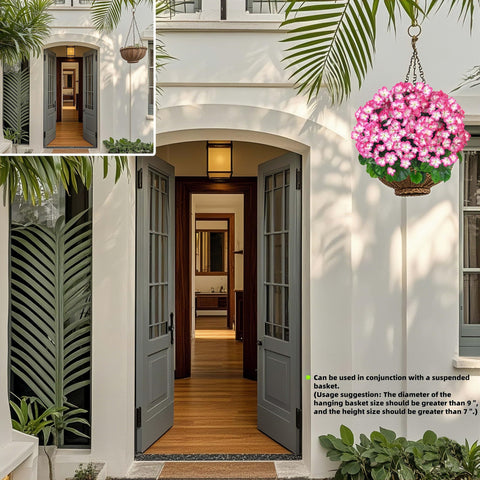 QIANYUN artificial geranium bush two-pack offers cohesive outdoor styling.