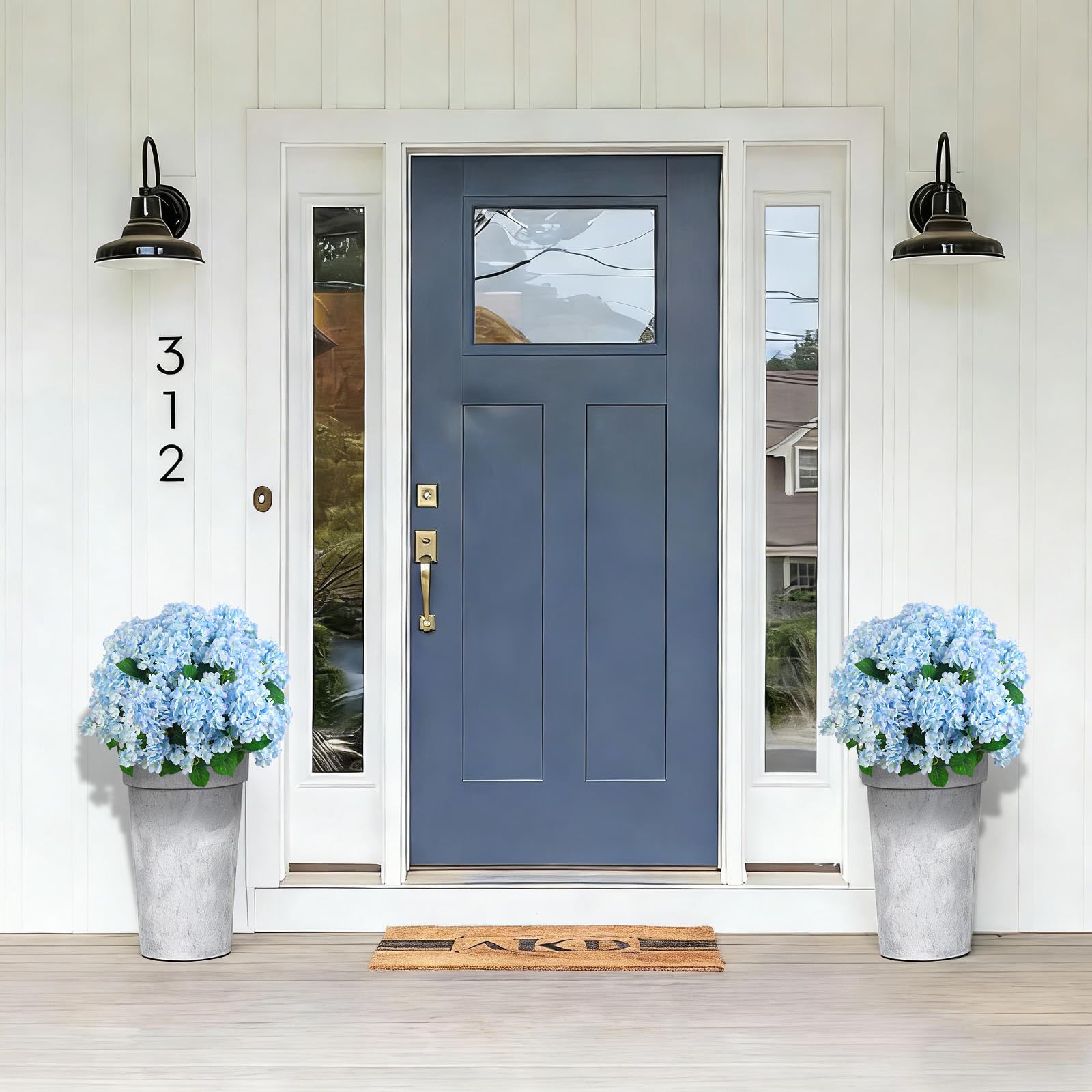 QIANYUN artificial hydrangea in 20-inch pot creates a lush, balanced display