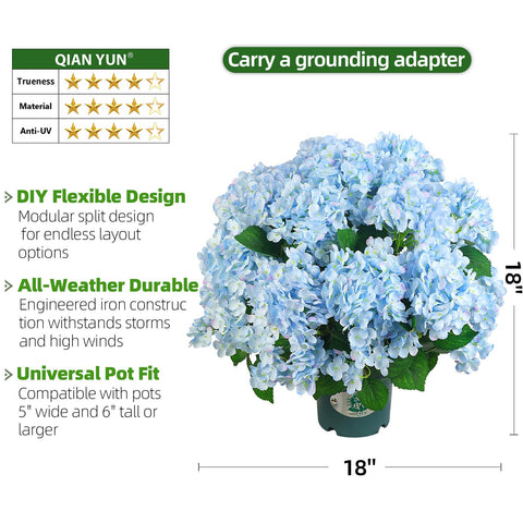 QIANYUN outdoor porch garden view with UV-resistant hydrangea for durable decor