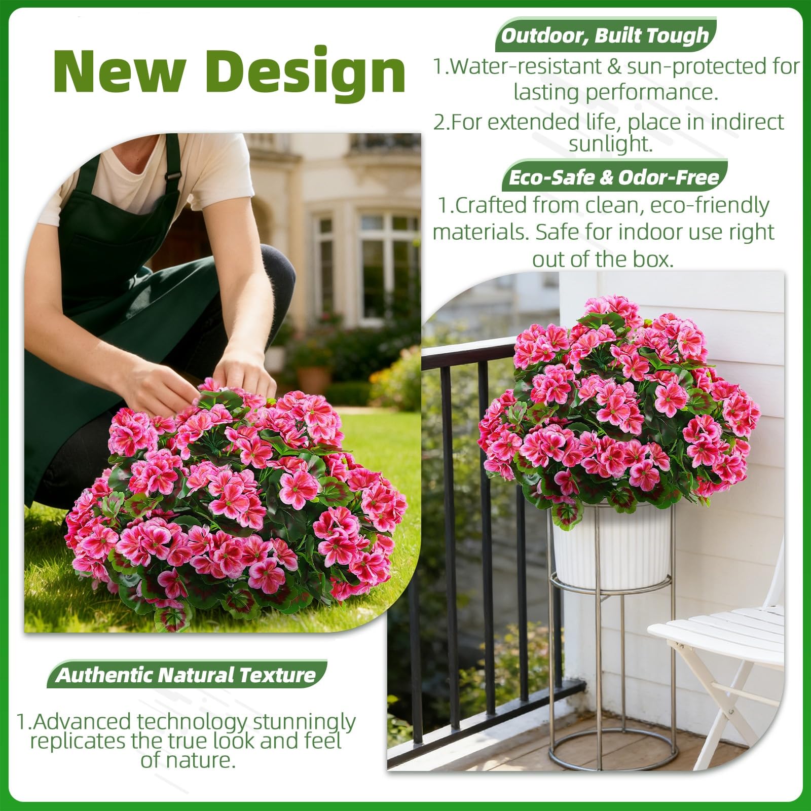 QIANYUN geranium topiary outdoor display enhances gardens with UV-resistant, maintenance-free beauty.