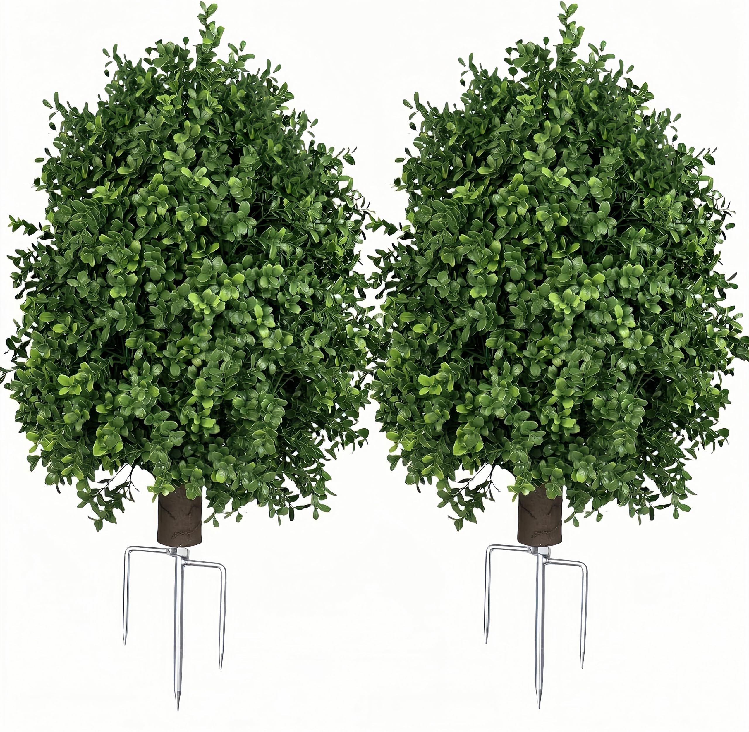 QIANYUN boxwood topiary ball on outdoor porch enhances curb appeal with evergreen charm