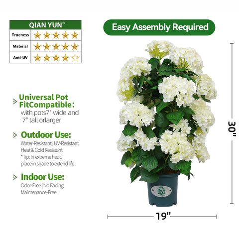 QIANYUN faux hydrangea tree ideal for indoor living room accents.