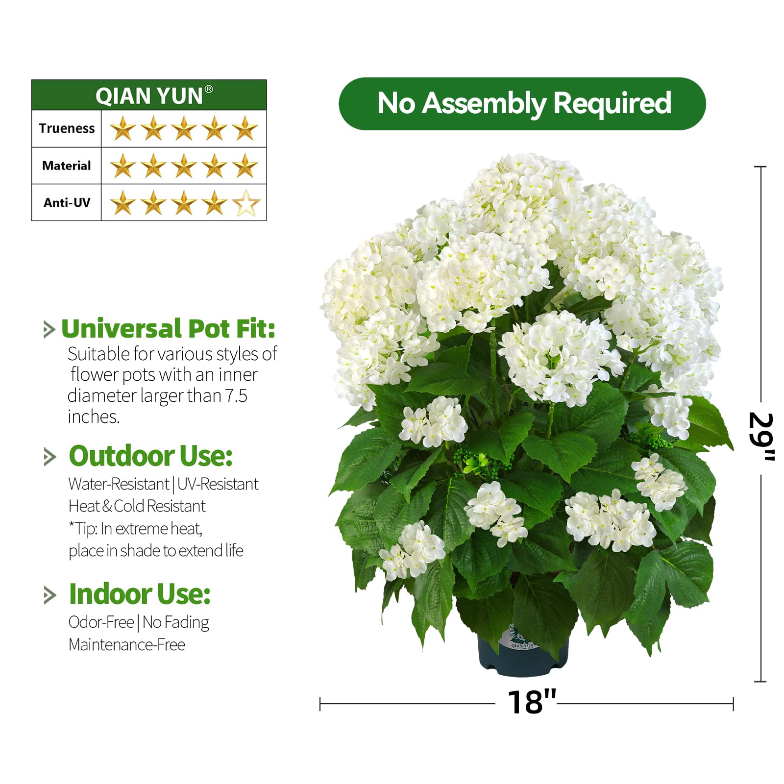 Maintenance-free artificial plant suitable for year-round decor