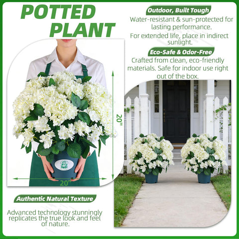 QIANYUN outdoor UV-resistant hydrangea bush for vibrant porch color