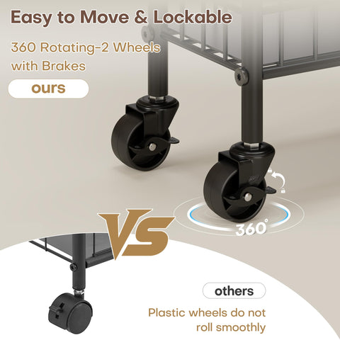 Qiaoxuan cart with lockable wheels provides secure positioning on any floor.