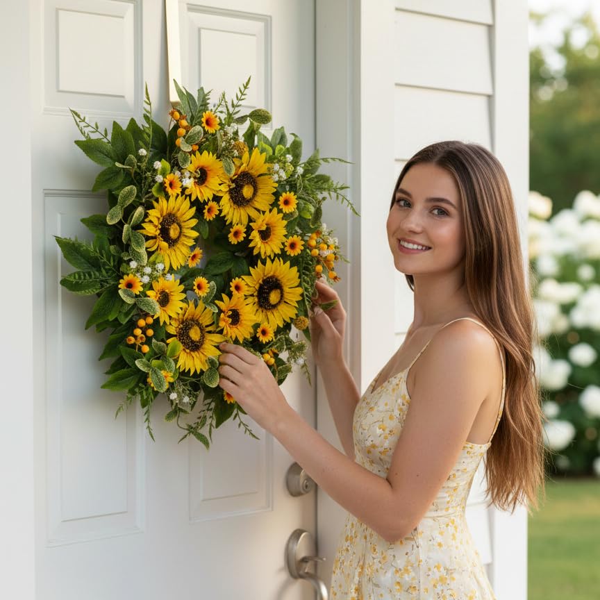 Qiexuxing colorful layers blend sunflowers, berries, greens for a lush look.
