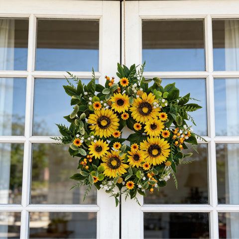 Qiexuxing ready-to-hang wreath saves setup time.