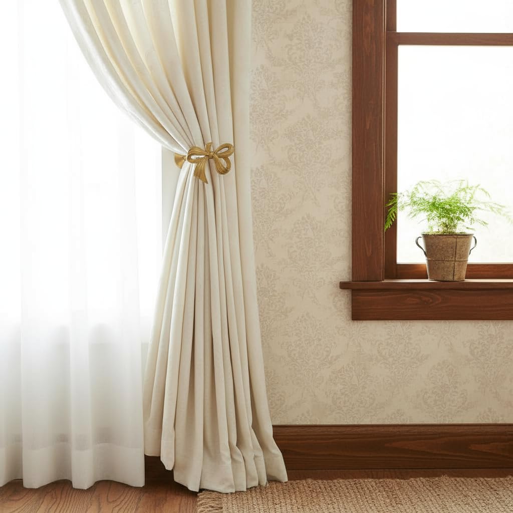 QIIODATD wall-mounted holdbacks in use showcase polished decor and tidy drapery.