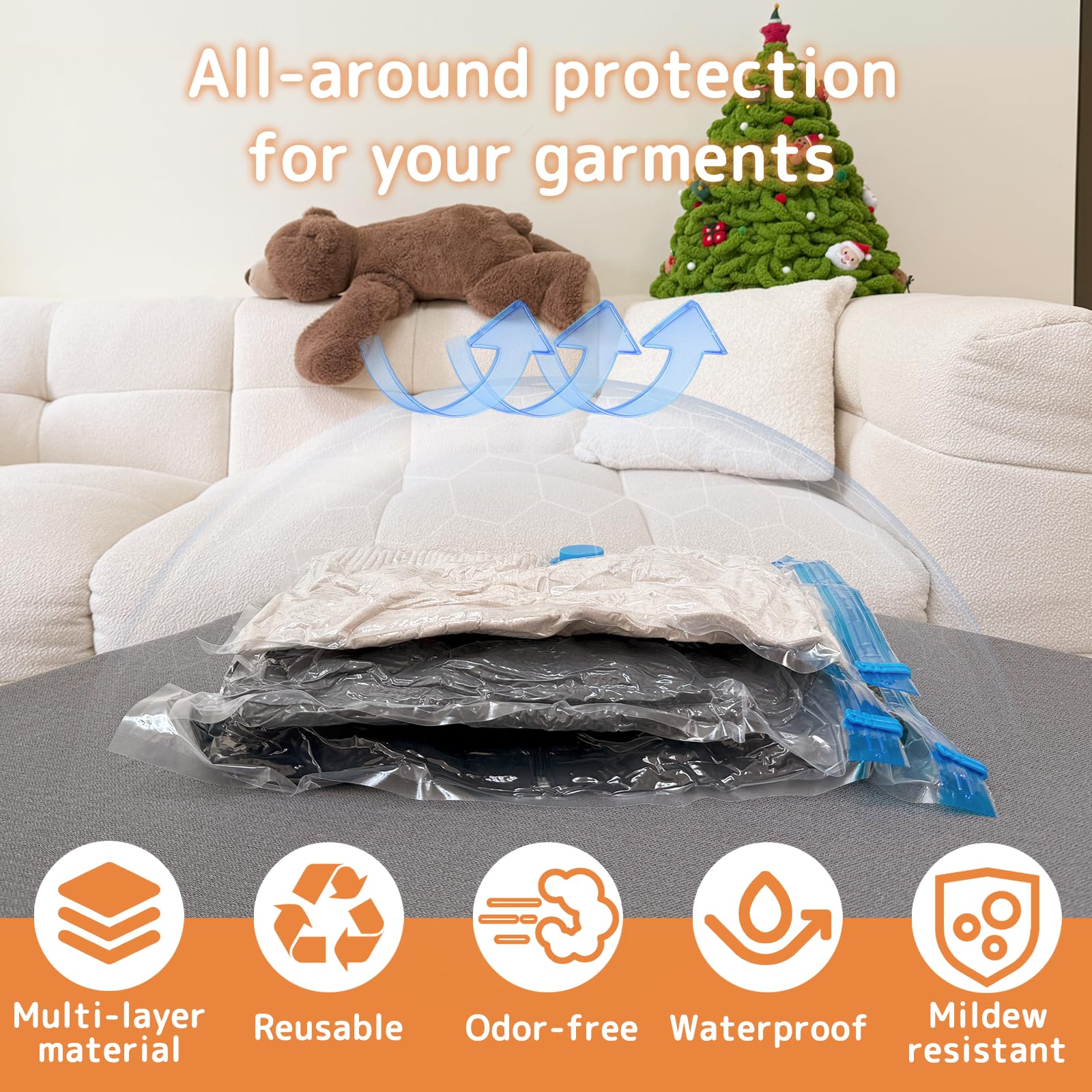 QIJIAYI thick PA+PE material resists tears for long-lasting reuse.
