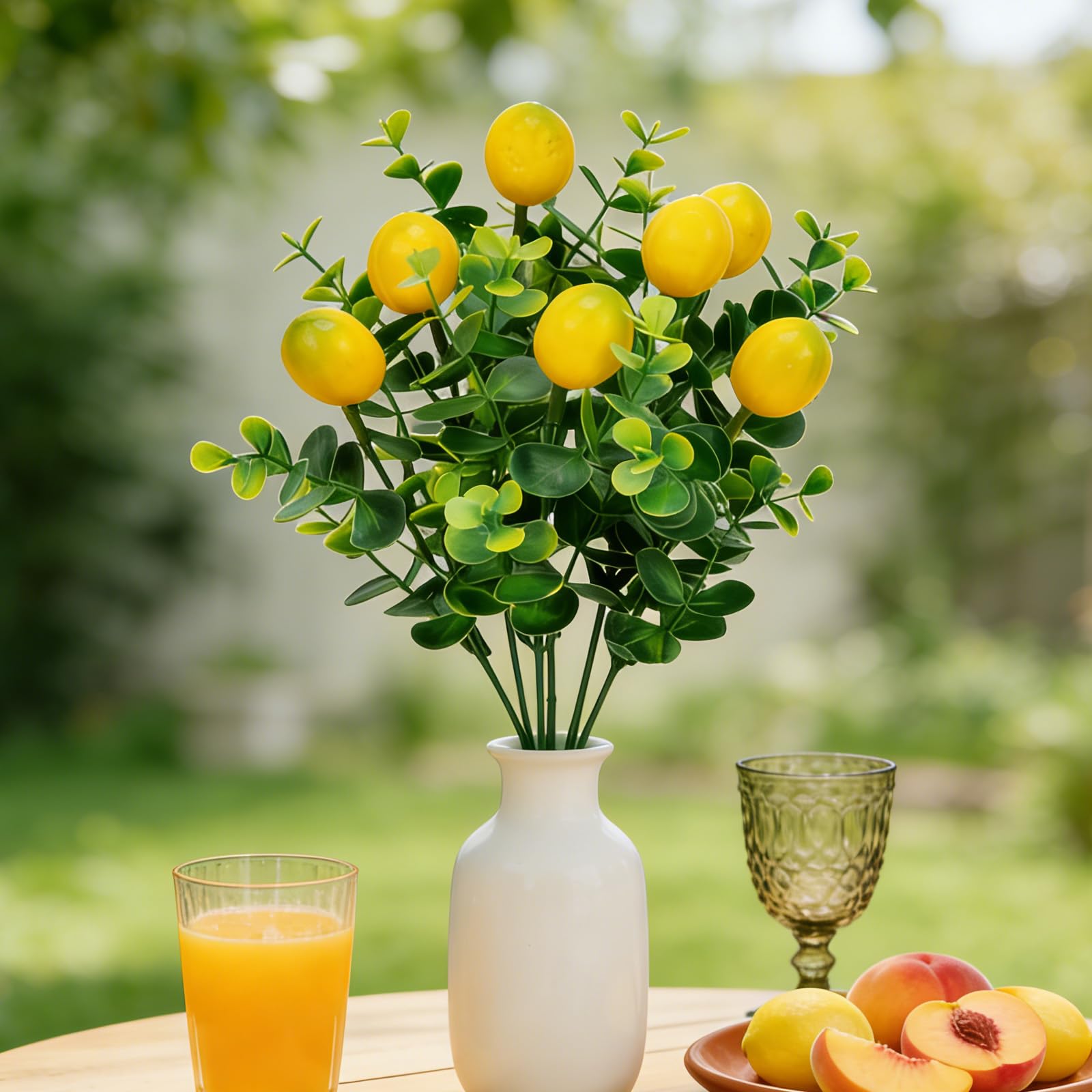 Qiknird faux lemons with greenery ideal for low-maintenance decor.