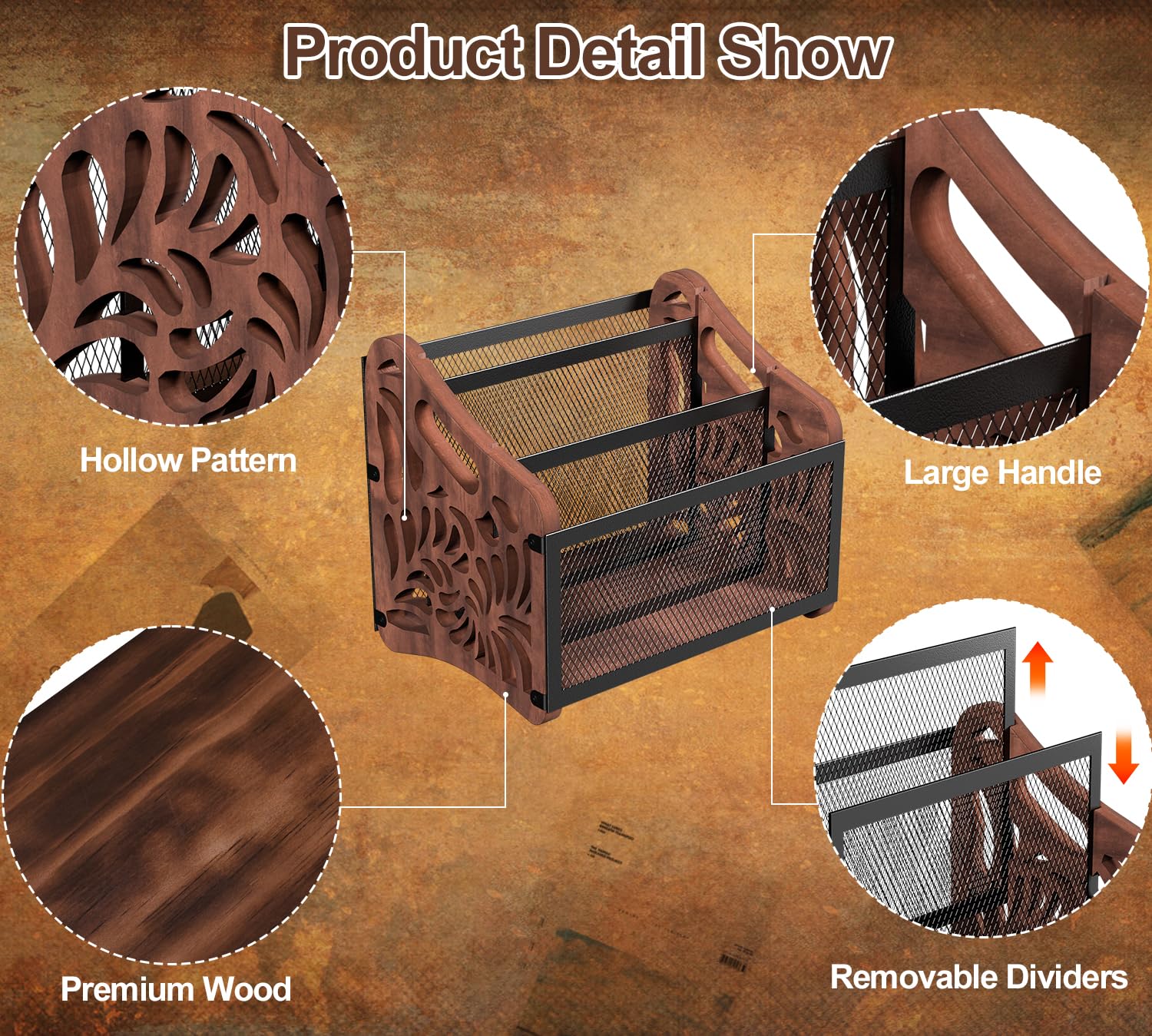 QILICHZ sturdy wood and iron construction supports heavier items