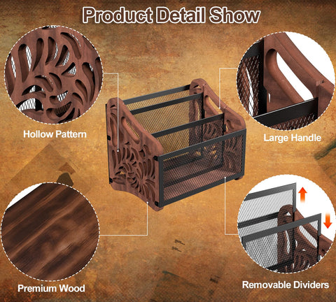 QILICHZ sturdy wood and iron construction supports heavier items