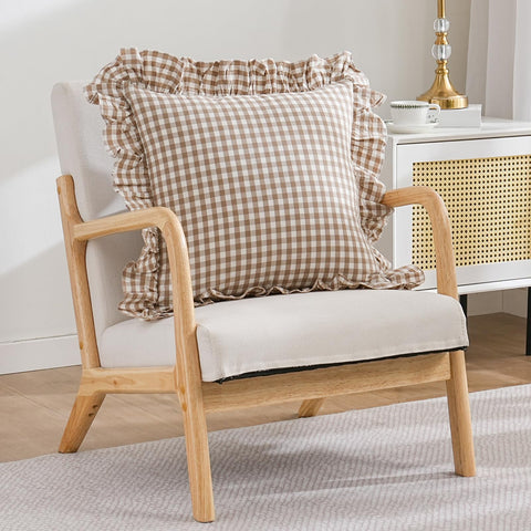 Qilunn washed cotton texture pillow cover showing soft fabric surface.
