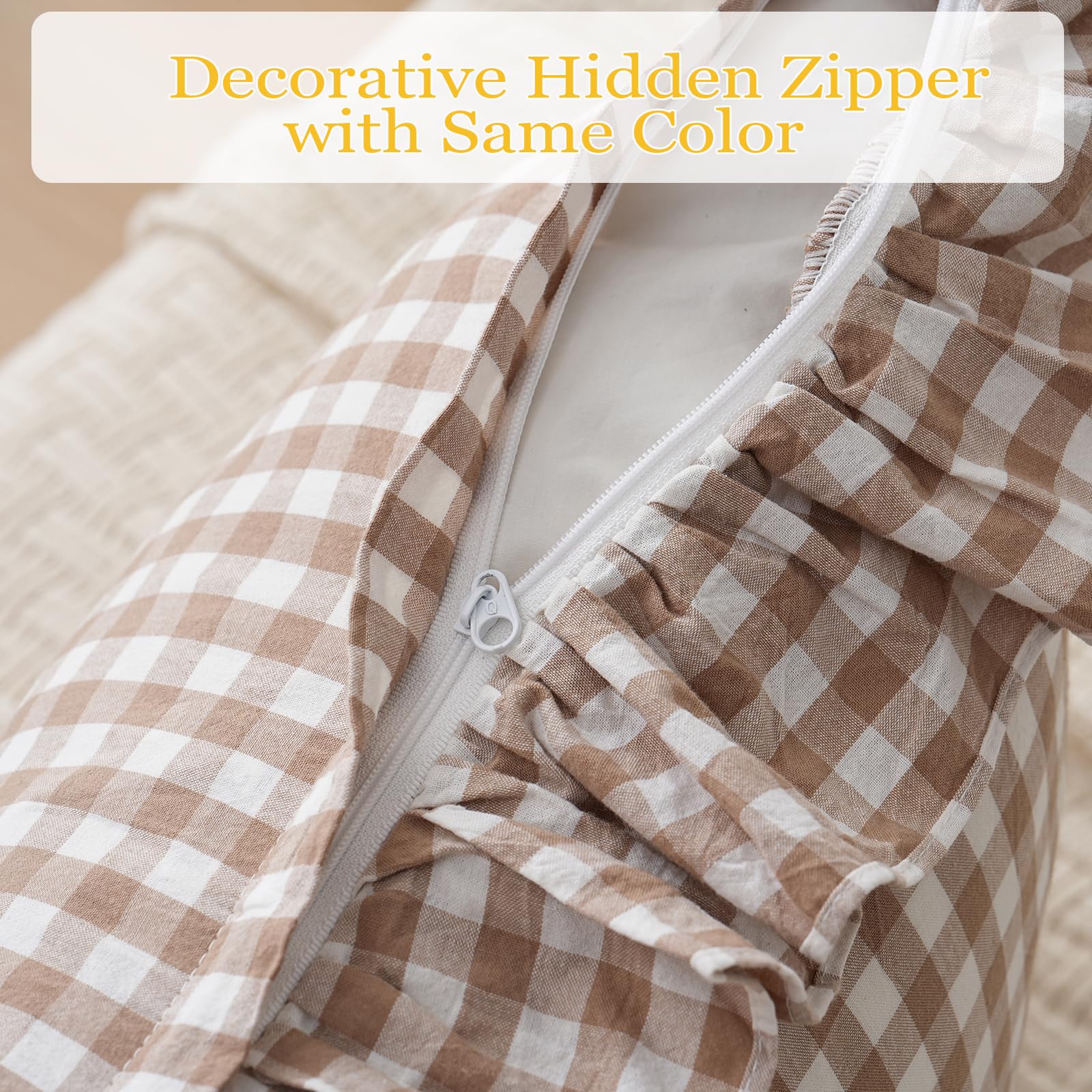Qilunn pillow cover with zipper closure for easy washing.