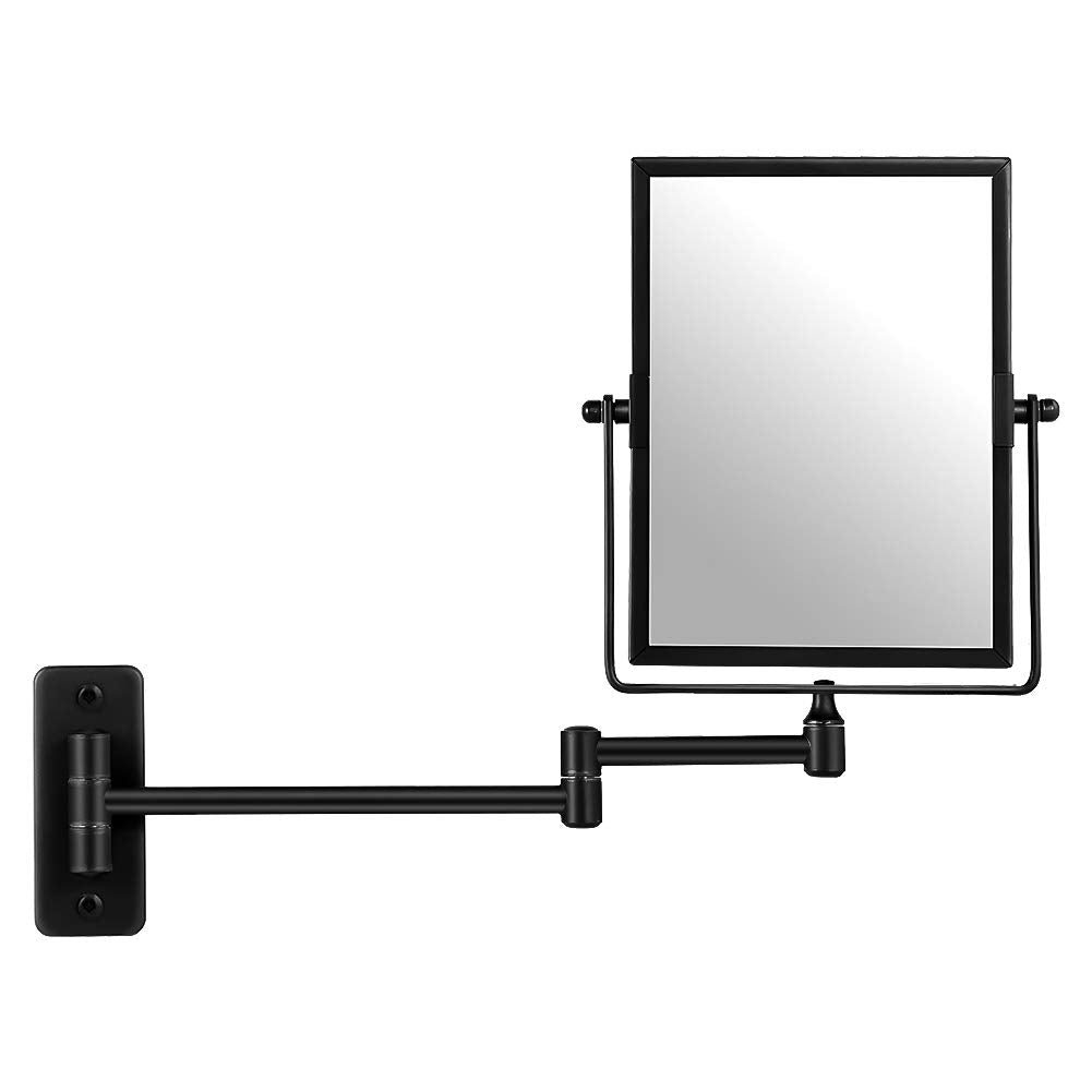 QiMH double-sided 8x6 makeup mirror for versatile grooming.