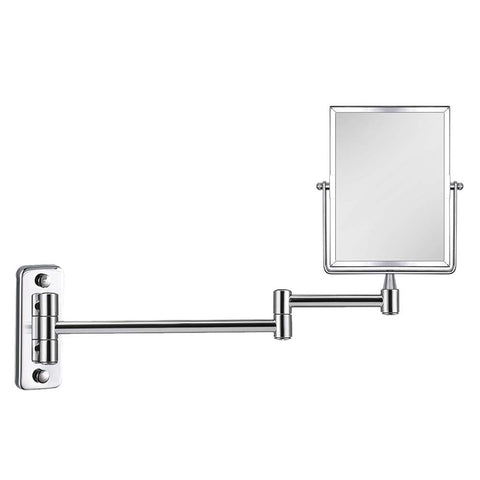 QiMH double-sided makeup mirror with tilt for magnified or flat views.