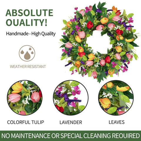 Qingbei Rina artificial flower wreath offers year-round styling without watering