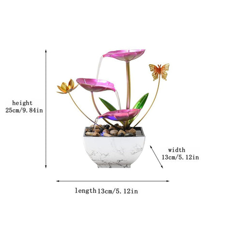 QINGYINGGE gold lotus with butterflies atop white marble base, enhances zen decor