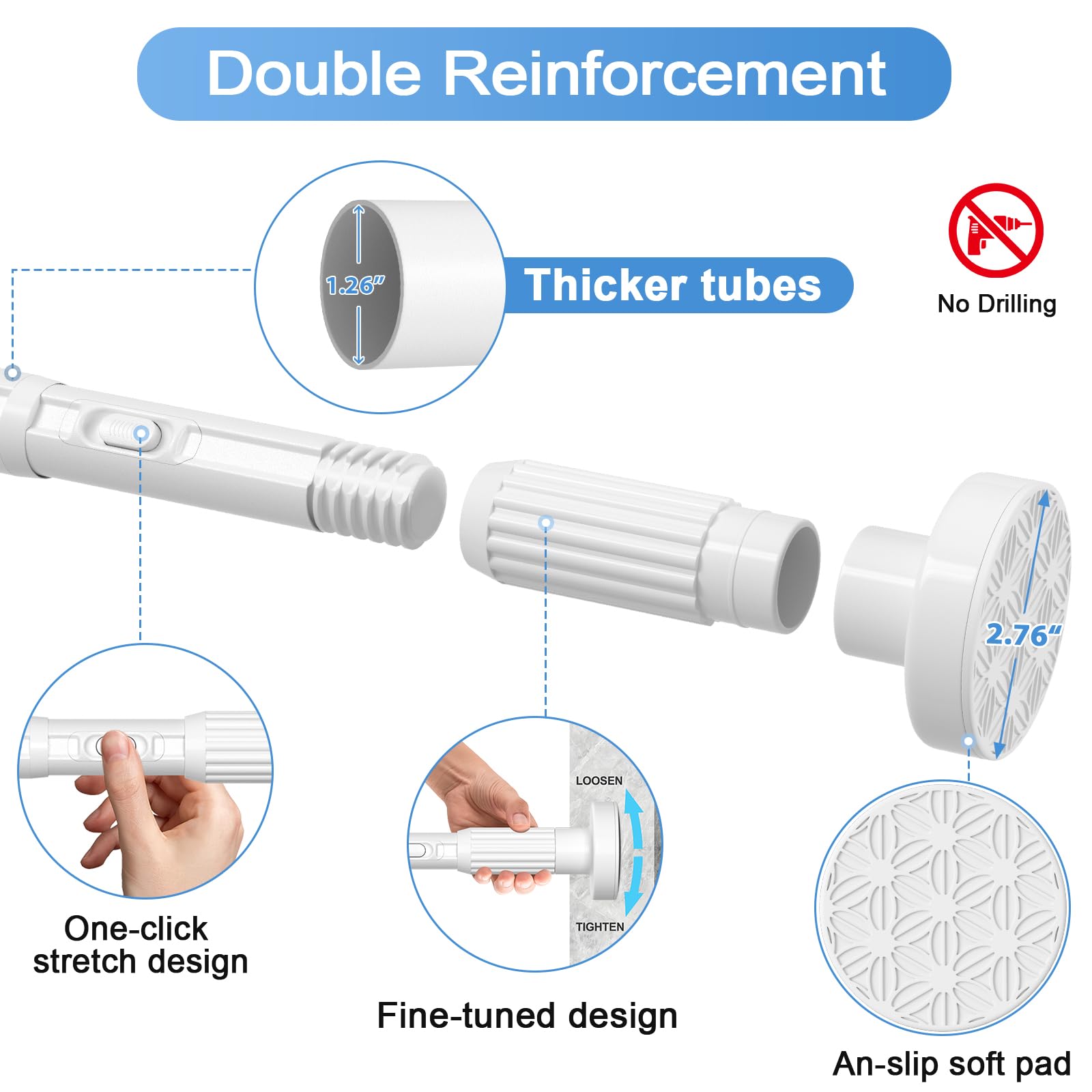 QINGYUN outdoor tension rod mounted on patio for privacy curtains