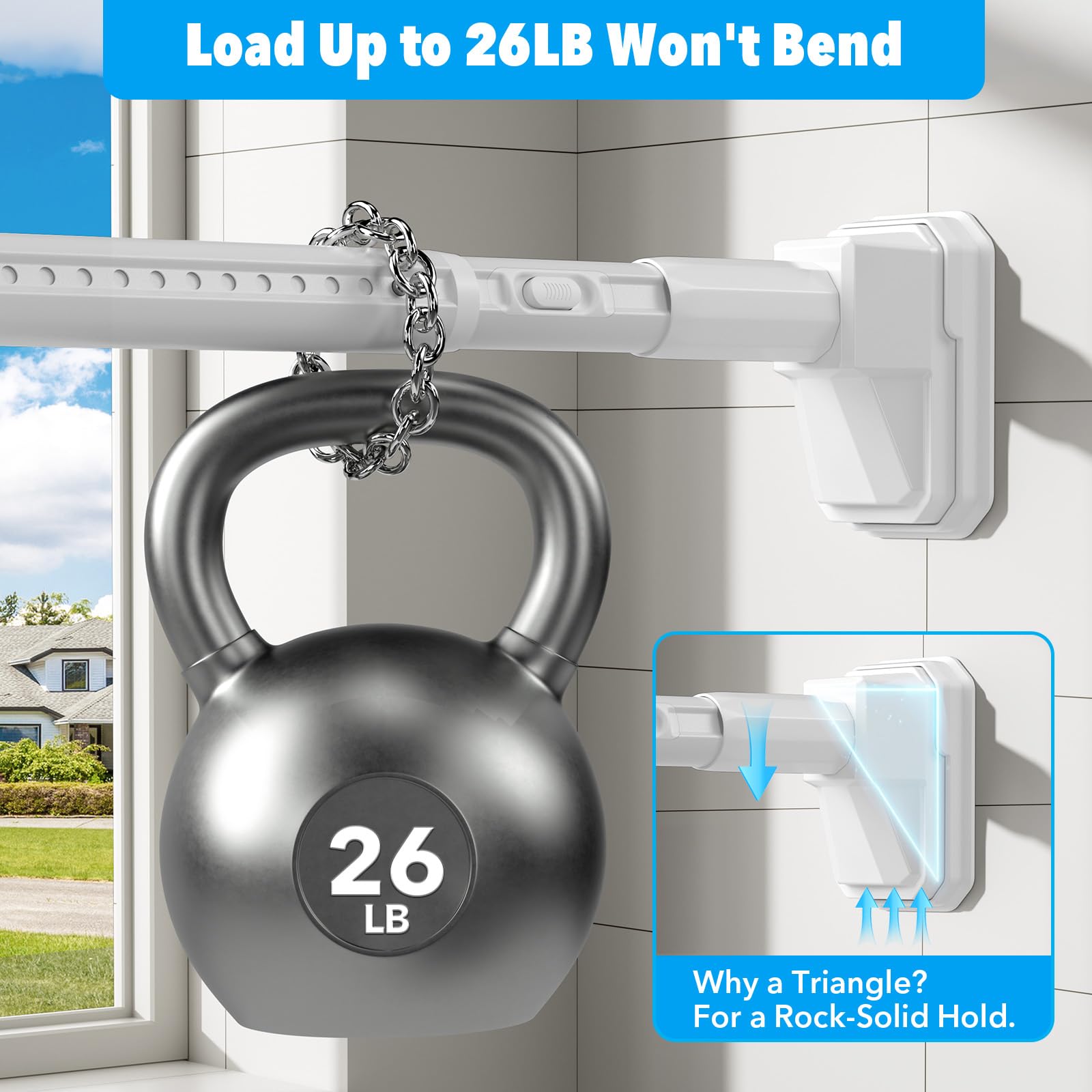 QINGYUN tension rod extension connection lets you tailor length.