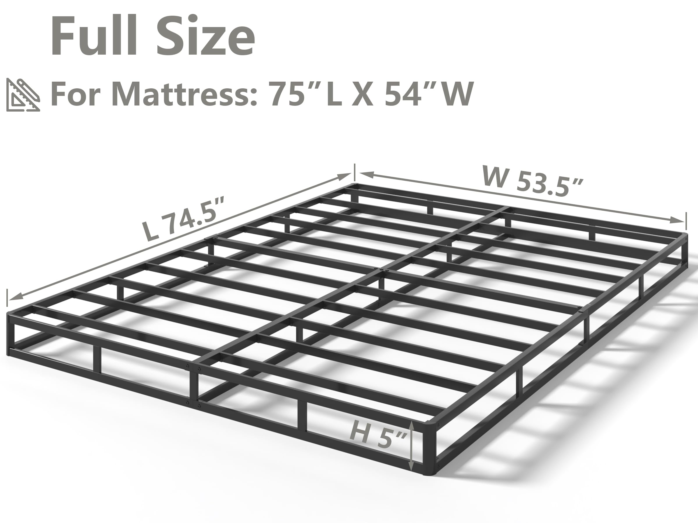Qingzhou 5 Inch Box Spring full top view shows a low-profile foundation.