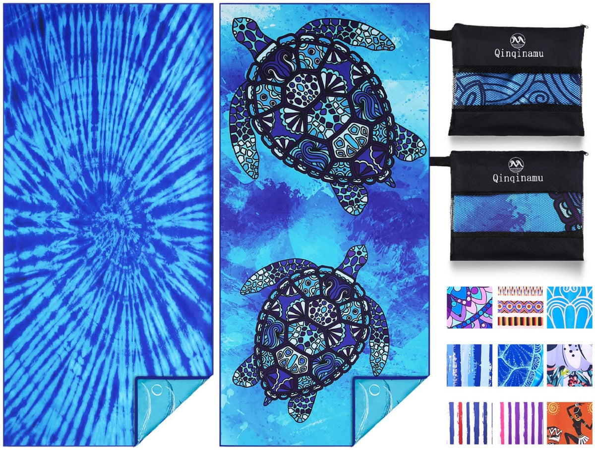 Qinqinamu microfiber beach towel 71x32 absorbs quickly for travel and sun-soaked days.