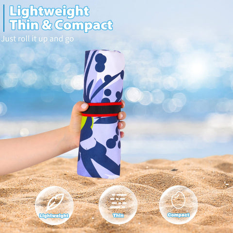 Qinqinamu two-sided print beach towel showcasing vibrant pattern for stylish seaside lounging