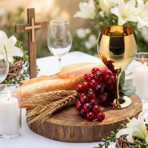 Qinyoung Holy Communion gold chalice for a dignified table setting.