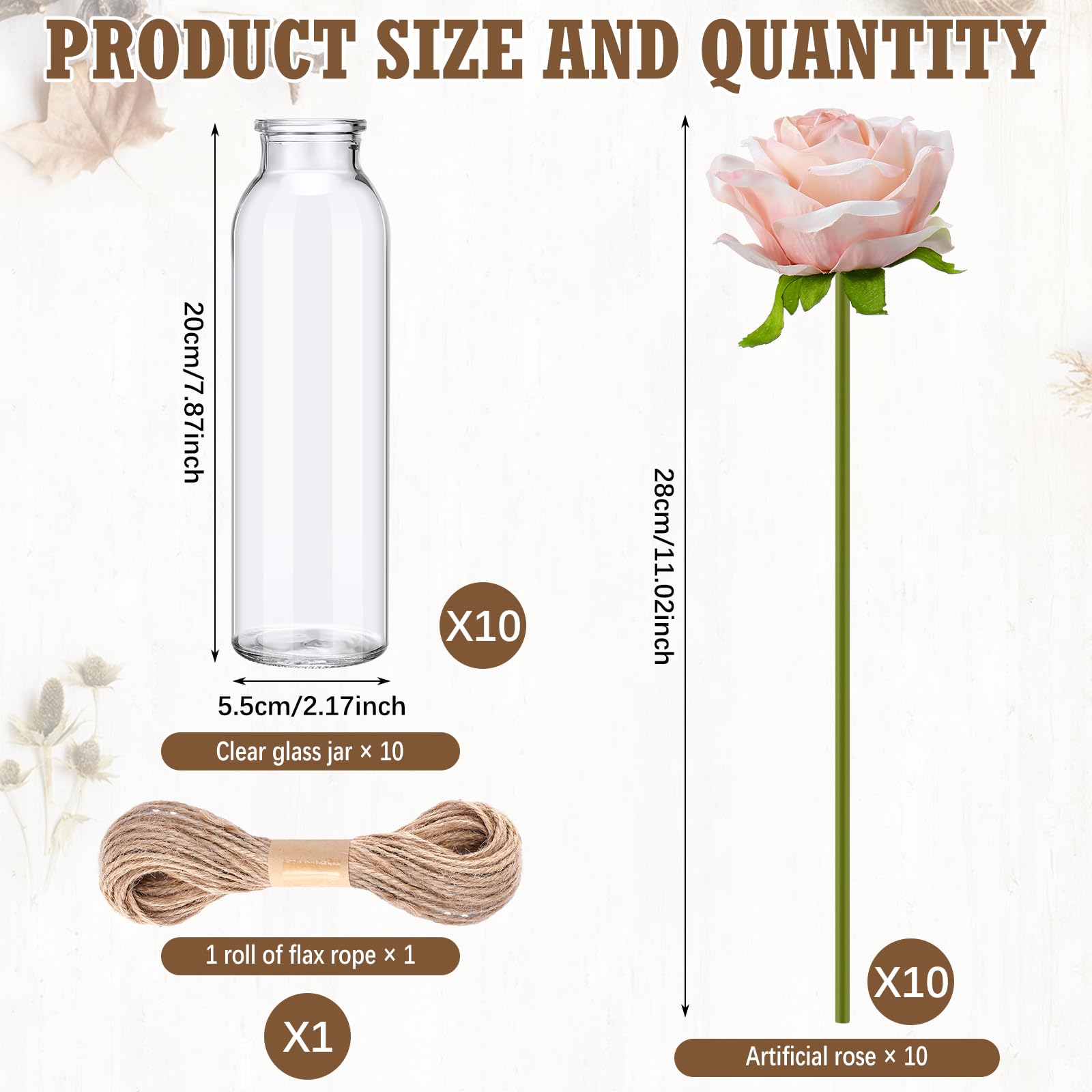 Qinyoung pampas grass and roses display for elegant table decor