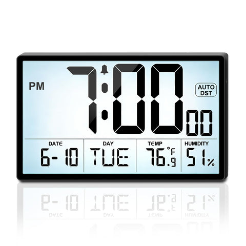 QINYUNE 9-inch clock backlight display adjustable for day or night viewing.