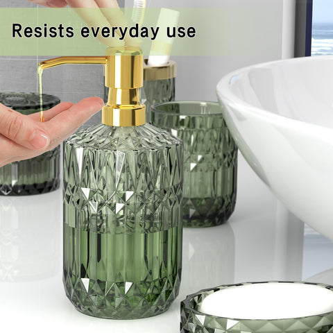 QIQU bathroom tumbler offers a convenient rinse cup while adding color