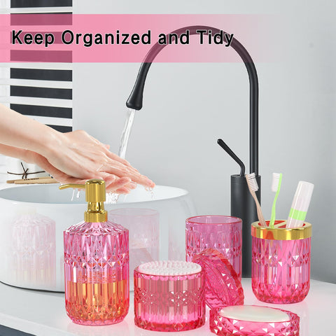 QIQU hot-pink cotton swab jar keeps essentials neatly stored