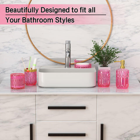QIQU hot-pink lotion soap dispenser blends function with chic bath decor