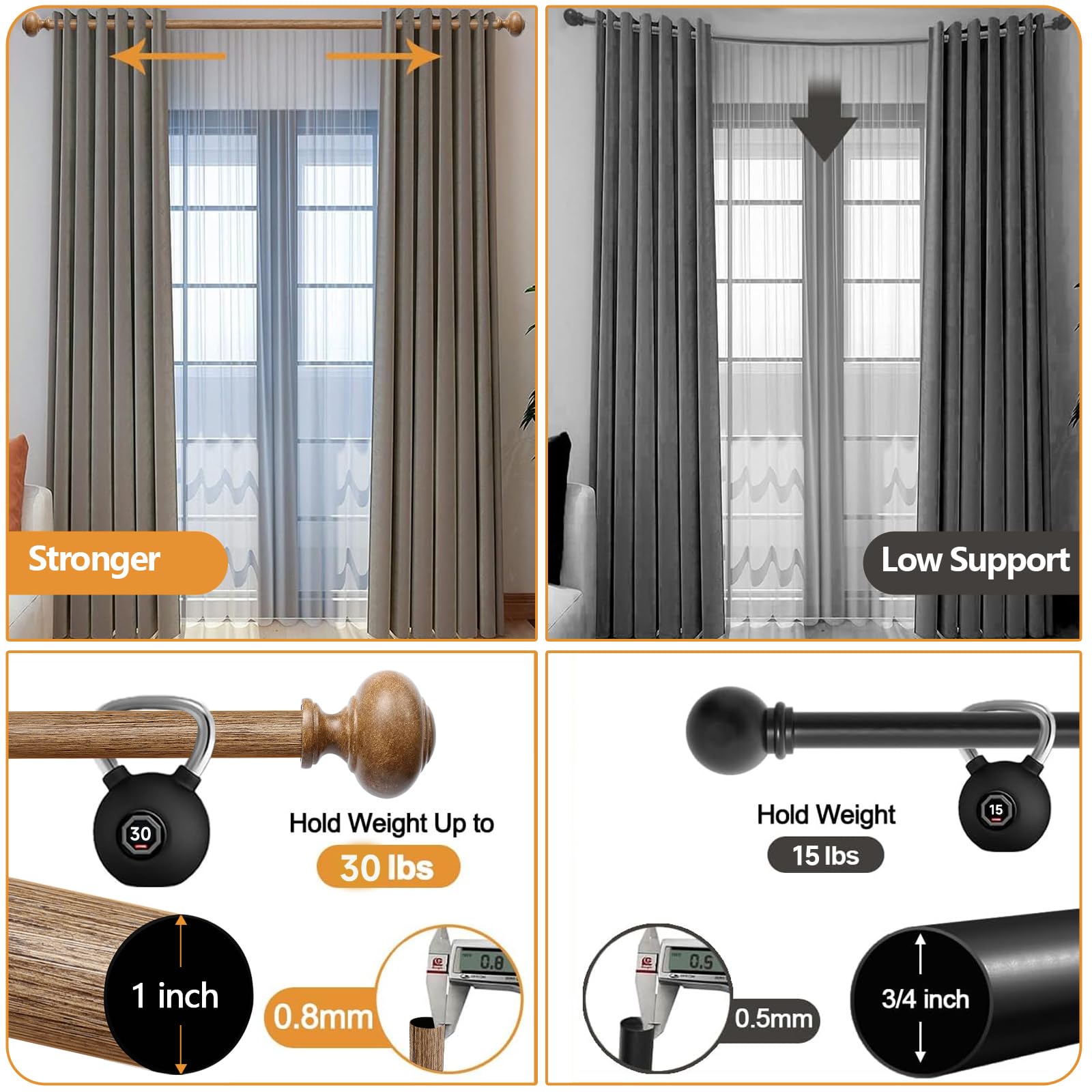 QITERI boho curtain rod installation demonstrating easy mounting and stylish finish.