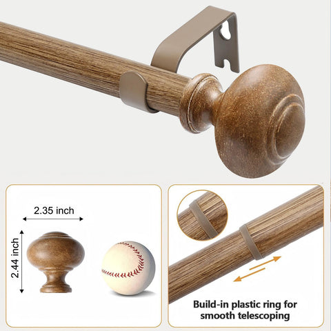 QITERI heavy-duty 1-inch curtain rod supports mid-weight fabrics with sturdy mount.