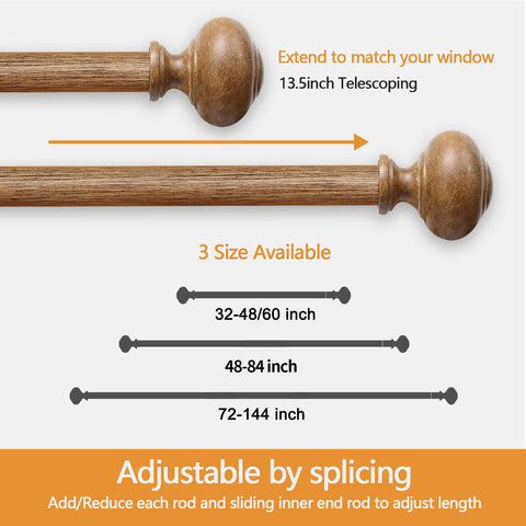 QITERI packaged curtain rod set with complete hardware and instructions visible.