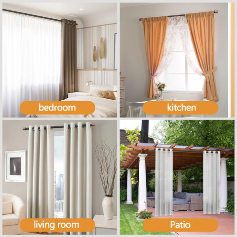 QITERI bedroom setup with wooden rod adding warm, decorative touch.